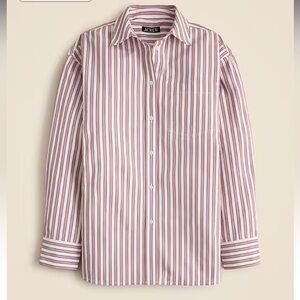 J. Crew NWT Size Large Étienne oversized shirt in striped cotton poplin